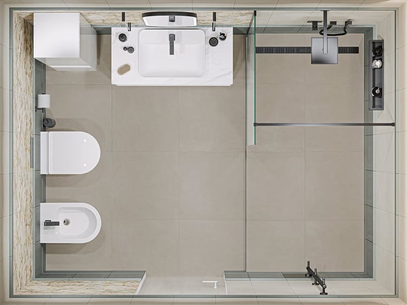 Совмещенный санузел Магнолия / Чементо / Про Чементо Совмещенный санузел Магнолия / Чементо / Про Чементо