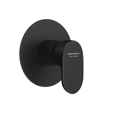 Встроенный однорычажный смеситель Ole/Оле для душа на один поток, матовый черный