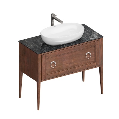 Тумба Plaza Classic/Плаза Классик напольная 1+1 ящик 100, орех матовый