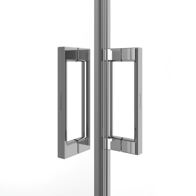 Душевой уголок Lindo/Линдо, раздвижной с функцией плавного открывания и закрывания, квадратный, 100х100х195, хром