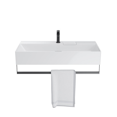 Держатель для полотенец к раковинам LOGICA 90 с крепежом, черный матовый