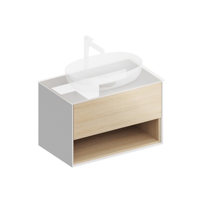 Тумба Plaza Modern/Плаза Модерн подвесная 80 дуб виченца 1 ящик + полка