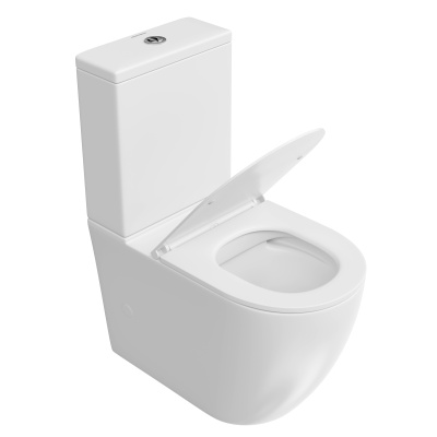 Унитаз Sfera/Сфера напольный безободковый с крепежом и сиденьем, белый глянцевый Унитаз Sfera/Сфера напольный безободковый с крепежом и сиденьем, белый глянцевый