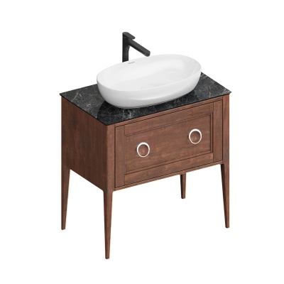 Тумба Plaza Classic/Плаза Классик напольная 1+1 ящик 80, орех матовый