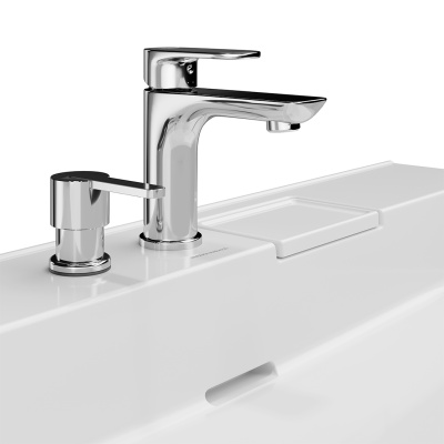 Раковина Logica/Лоджика мебельная\подвесная с двумя отверстиями 70, белая глянцевая