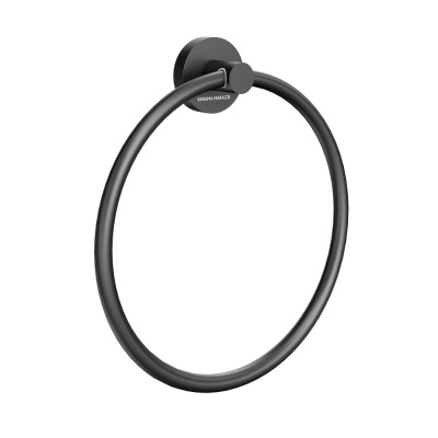 Полотенцедержатель кольцевой Изола настенный, черный матовый