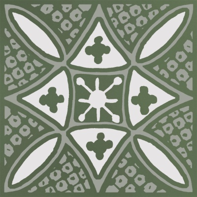 Декор Бахия 2 зелёный глянцевый 9,8x9,8x0,7