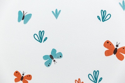 Обои виниловые на флизелиновой основе Уик-энд мотив, оранжево-синий бабочки