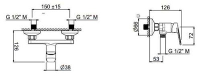 Комплект для душа НОТА на 1 поток со смесителем и душевой стойкой, хром