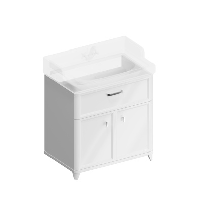 Тумба Pompei/Помпеи напольная с ящиком и дверцами 80, белая глянцевая