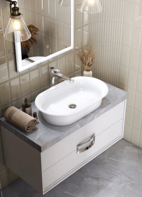 Раковина CANALETTO накладная 65, белая глянцевая