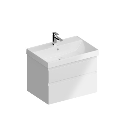 Тумба Cubo/Кубо подвесная с ящиками 70, белая глянцевая