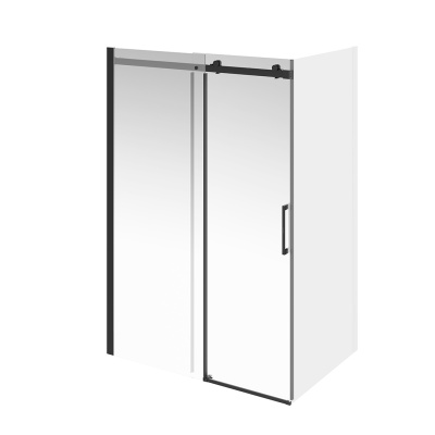 Душевая дверь CRISTALLO, раздвижная с функцией soft close, 140х210, матовый черный, упаковка 1/2