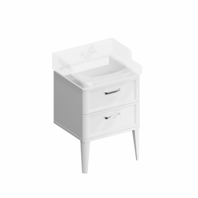 Тумба Pompei/Помпеи напольная с 2 ящиками 60, белая глянцевая