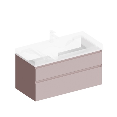 Тумба CUBO подвесная с ящиками 100, мальва матовая