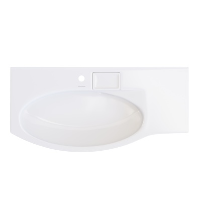 Раковина RIVA мебельная левая с крепежом 100, белая глянцевая