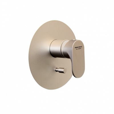 Встроенный однорычажный смеситель Ole/Оле для душа с переключателем на два потока, золотой атласный