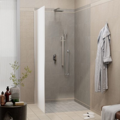 Комплект для душа ФЬОРЕТТО на 2 потока со встраиваемым механическим смесителем, верхней лейкой и душевой стойкой, хром