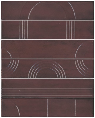 Панно Мажорель бордовый глянцевый (из 6 частей 6х28,5) 36x28,5x1 Панно Мажорель бордовый глянцевый (из 6 частей 6х28,5) 36x28,5x1