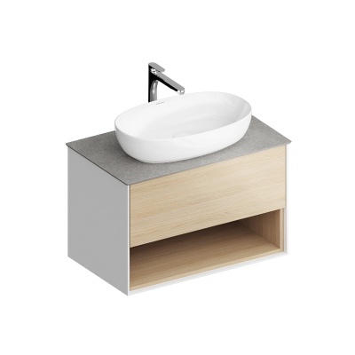 Тумба Plaza Modern/Плаза Модерн подвесная 80 дуб виченца 1 ящик + полка