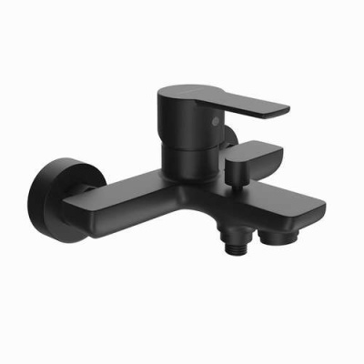 Комплект для ванны СОНАТА со смесителем для ванны и душевой стойкой, черный матовый