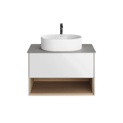 Тумба Plaza Modern/Плаза Модерн подвесная 80 белый 1 ящик + полка