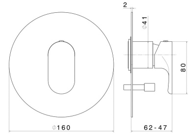 Комплект для душа ОЛЕ на 2 потока со встраиваемым механическим смесителем, с верхней лейкой и ручным душем, хром