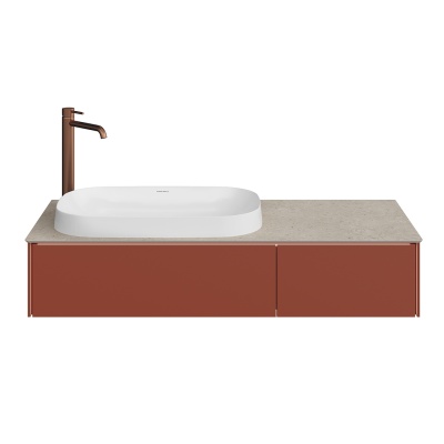 Тумба MAGICA подвесная 120, 2 ящика, венецианский красный матовый                         