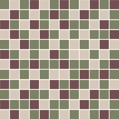 Декор Темари мозаичный микс зелёный, бордовый, бежевый светлый матовый 29,8x29,8x0,35