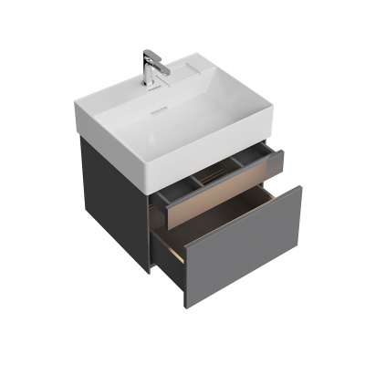 Тумба Logica/Лоджика подвесная 2 ящика 60 см, стальной серый