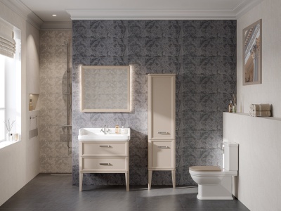 Пенал POMPEI напольный\подвесной 150, камео бежевый глянцевый