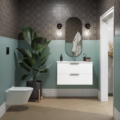 Раковина Piano/Пиано подвесная/мебельная 85, белая глянцевая