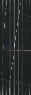 Греппи черный структура глянцевый обрезной 40x120x1,2