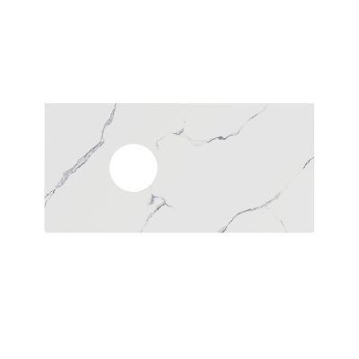 Столешница из керамогранита Iconico/Иконико Монте Тиберио 100 см, белая матовая, без отверстия под смеситель