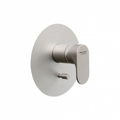 Встроенный однорычажный смеситель OLE для душа с переключателем на два потока, титановый атласный