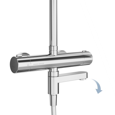Душевая колонна FONTE на 3 потока с поворотным изливом с термостатически смесителем, хром Душевая колонна FONTE на 3 потока с поворотным изливом с термостатически смесителем, хром