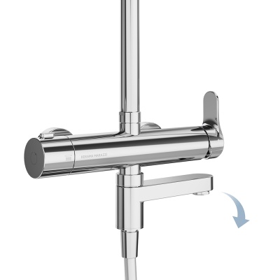 Душевая колонна FONTE на 3 потока с поворотным изливом и механическим смесителем, хром Душевая колонна FONTE на 3 потока с поворотным изливом и механическим смесителем, хром