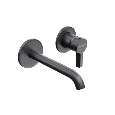 Смеситель для раковины Linea/Линеа однорычажный настенный, черный матовый Смеситель для раковины Linea/Линеа однорычажный настенный, черный матовый