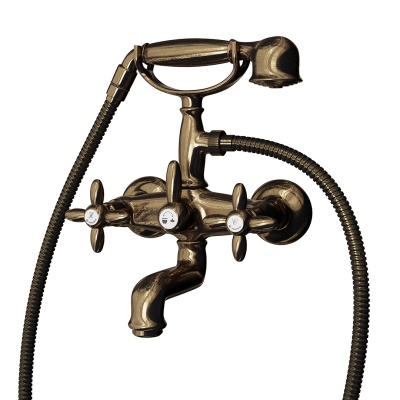 Смеситель для ванны Muse/Муза настенный с переключателем, потертая бронза Смеситель для ванны Muse/Муза настенный с переключателем, потертая бронза
