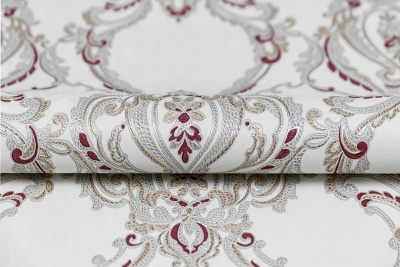 Обои виниловые на флизелиновой основе Ориент мотив, белый красный Обои виниловые на флизелиновой основе Ориент мотив, белый красный