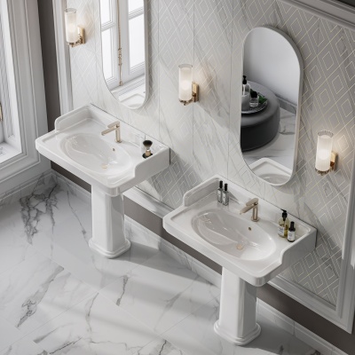 Раковина Pompei/Помпеи подвесная/мебельная 80, белая глянцевая