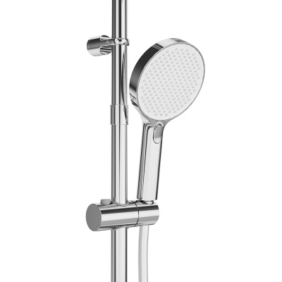 Душевая колонна Fonte/Фонте на 3 потока с поворотным изливом с термостатическим смесителем, хром