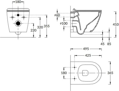 Комплект с подвесным унитазом СФЕРА и универсальным сиденьем с микролифтом Комплект с подвесным унитазом СФЕРА и универсальным сиденьем с микролифтом