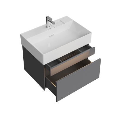 Тумба Logica/Лоджика подвесная 2 ящика 70 см, стальной серый