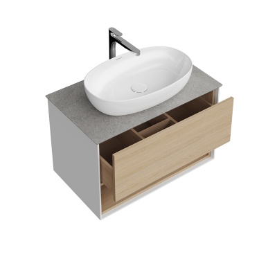 Тумба Plaza Modern/Плаза Модерн подвесная 80 дуб виченца 1 ящик + полка