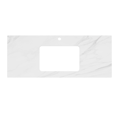 Столешница из керамогранита для раковин, встраиваемых снизу, Монте Тиберио 120 см, белый натуральный