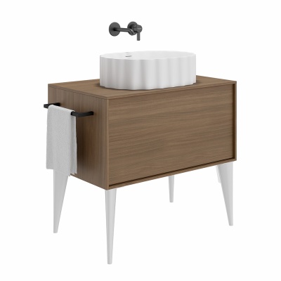 Тумба Atollo/Атолло напольная/подвесная с ящиком 80, деревянная