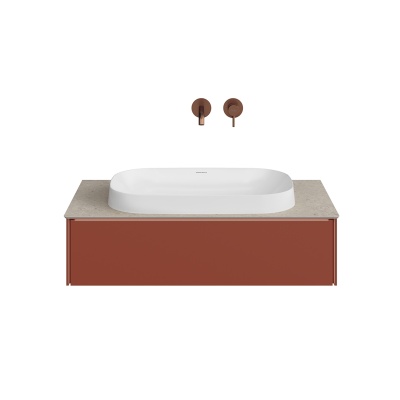 Тумба MAGICA подвесная 90, 1 ящик, венецианский красный матовый             