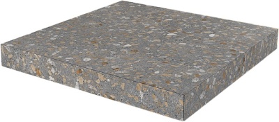 Ступень угловая клееная Терраццо коричневый 33x33x0,9