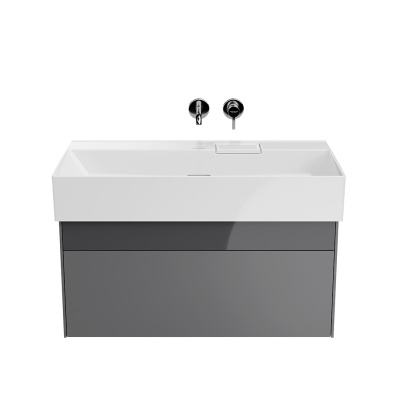 Тумба Logica/Лоджика подвесная 2 ящика 90 см, стальной серый